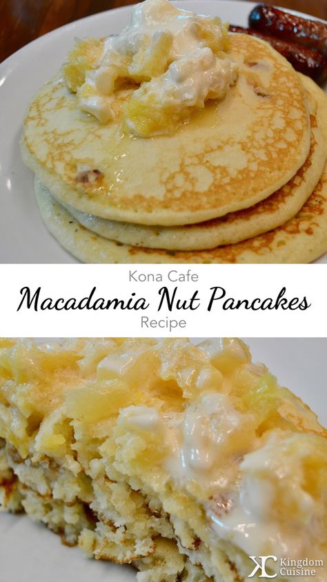 Macadamia Nut Pancakes, Disney Breakfast, Disney Dishes, Polynesian Resort, Disney Recipes, Hawaii Food, Nut Recipes, Macadamia Nut, Hawaiian Food