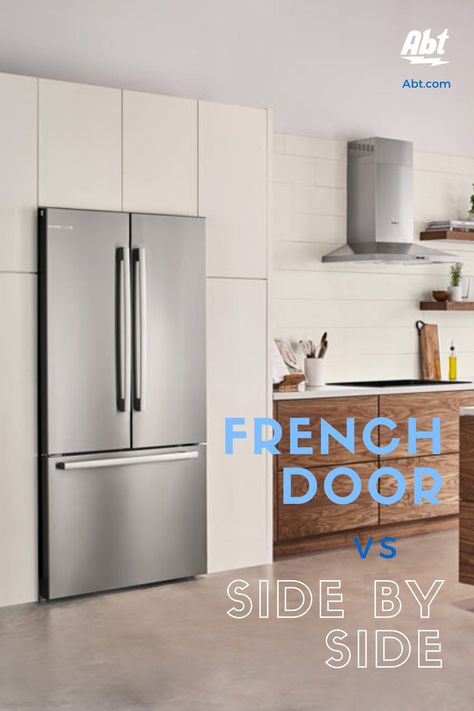 French Fridge, Fridge In Kitchen, French Refrigerator, Cabinet Oven, Side By Side Fridge, French Door Fridge, Double Door Fridge, Crockery Unit Design, Fridge Top