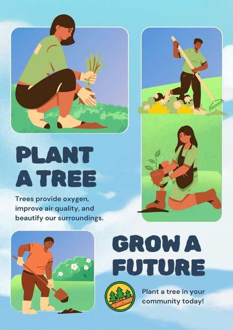 Campaign Posters, Plant A Tree, Poster Templates, Poster Template, A Tree, Trees To Plant, Graphic Design, Canvas, Plants