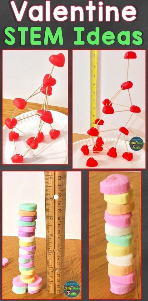 Valentine Science Experiments, Valentine Science, Valentine Stem Activities, Valentine Stem, Science Valentines, Stem Activities For Kids, Kindergarten Stem, Science Day, February Ideas