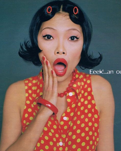 @foundingfabric on Instagram: “Navia Nguyen for Mademoiselle US July 1995 🐞 How cute is she I’m obsessed” The Dot, Strike A Pose, Baby Fashion, Halter Dress, Timeless Fashion, Editorial, A Place, Tumblr, Instagram