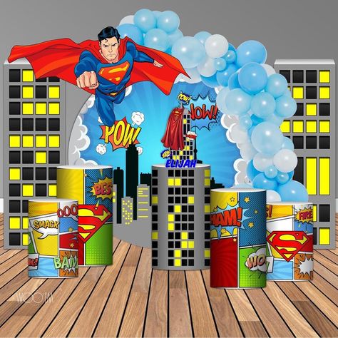 Superman Backdrop, Bday Decor, Superman Birthday, Super Man, Superhero Birthday Party, Shop With Me, Unique Birthday, Superhero Birthday, Birthday Backdrop