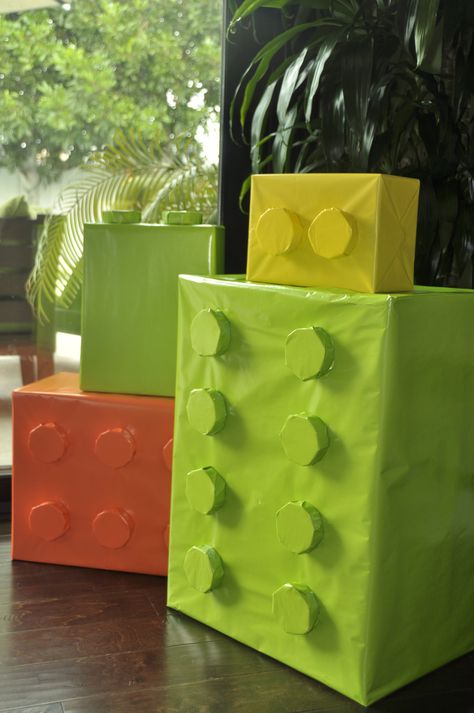 Giant DIY Lego Blocks | Flickr - Photo Sharing! Giant Lego Blocks, Lego Hacks, Lego Plates, Lego Theme, Lego Head, Ninjago Party, Diy Lego, Lego Wall, 5th Birthday Party Ideas