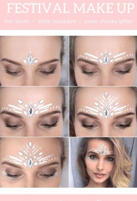 Coachella Make-up, Festival Face Paint, Coachella Makeup, Fantasy Make-up, Make Carnaval, Festival Makeup Rave, Festival Make Up, Festival Makeup Glitter, Festival Face