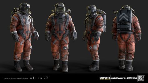 elite3d Character Artist, contract work for Call of Duty: Infinite Warfare High poly and low poly version made by me.  Helmet made by Joe Tuscany. Backpack, boots and gloves textures made by me helped by Ruben Signes, Mario Stabile. Cod Infinite Warfare, Deathstroke Comics, Space Miner, Call Of Duty Infinite Warfare, Call Of Duty Infinite, Apocalypse Character, Infinity Ward, Infinite Warfare, Character Artist