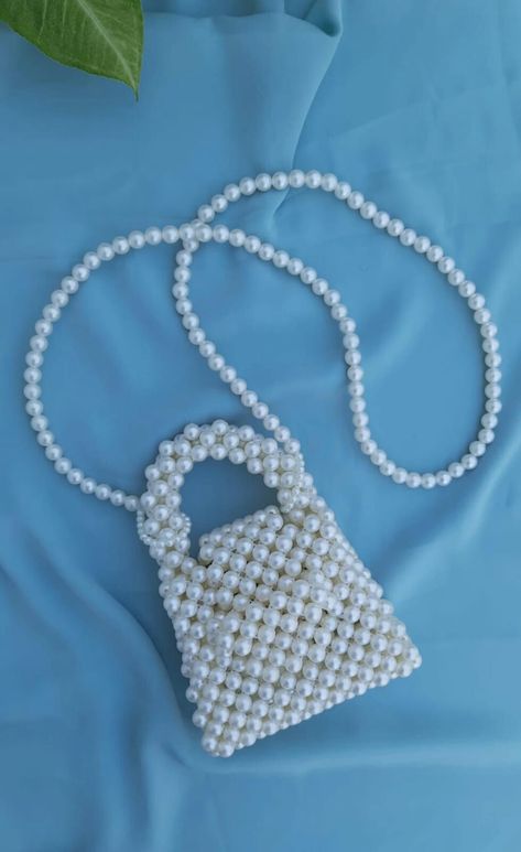 Pearl Sling Bag, Mini Pearl Bag, Hand Made Bag, Hand Beaded Bag, Small Stuff, Pearl Bag, Beaded Bag, Beaded Bags, Cross Body Bag