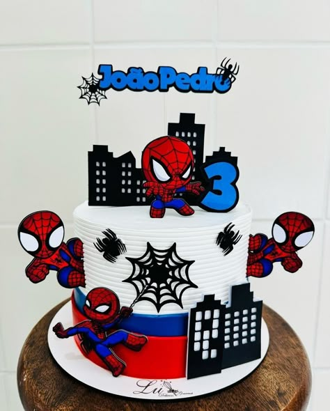 Spiderman Cake 3rd Birthday, Spiderman Smash Cake, Spiderman Cake Birthday For Kids, Birthday Cake Spiderman, Pastel Spiderman, Spiderman Topper, Cake Spiderman, Spiderman Birthday Cake, Vintage Birthday Cakes