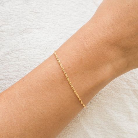 [PaidLink] Dainty Rope Bracelet | Simple And Dainty #diydaintybracelet Rope Bracelets Diy, Rope Anklet, Gold Earrings For Kids, Gold Bracelet Simple, Everyday Bracelet, Bracelet Simple, Dainty Bracelet, Dainty Bracelets, Rose Gold Bracelet