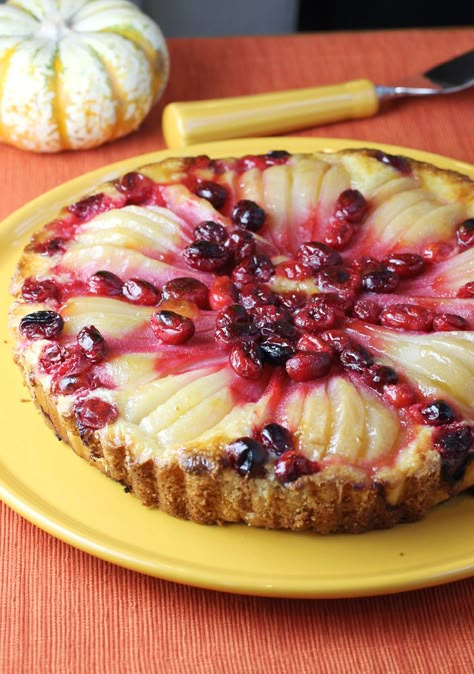 Enjoy warm or at room temperature. Cranberry Pear Tart, Cranberry Tart, Cranberry Pear, Pear Dessert, Frangipane Tart, Coffee Desserts, Pear Tart, Sliced Pears, Christmas Feast