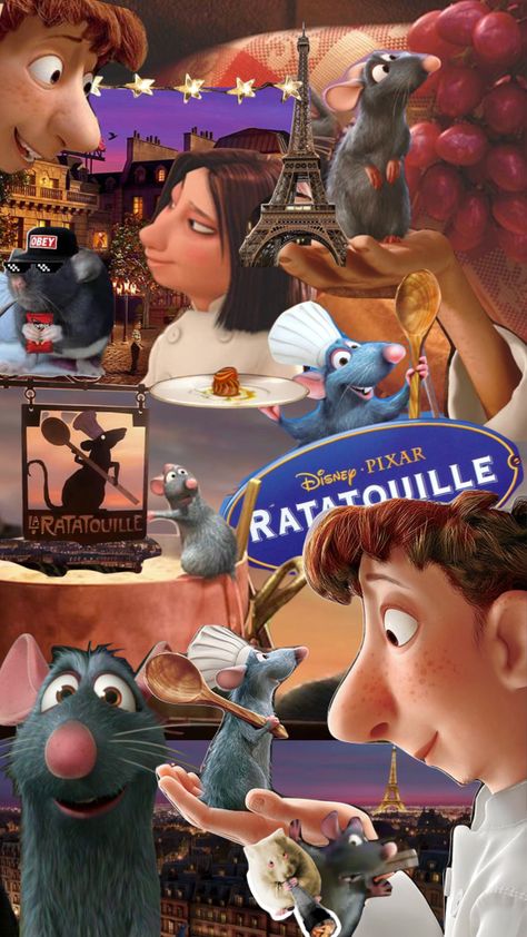 Ratatouille Film, Buu Monster Inc, Ratatouille Disney, Animated Movie Posters, Moodboard Collage, Disney Collage, Wallpaper Laptop, Disney Princess Pictures, Disney Favorites