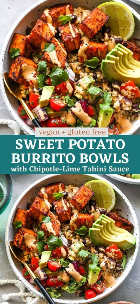 Black Beans Quinoa, Potato Burrito, Sweet Potato Burrito, Veggie Meal Prep, Bowls Healthy, Veggie Meal, Bowls Recipes, Healthy Bowls Recipes, Vegetarian Meal Prep