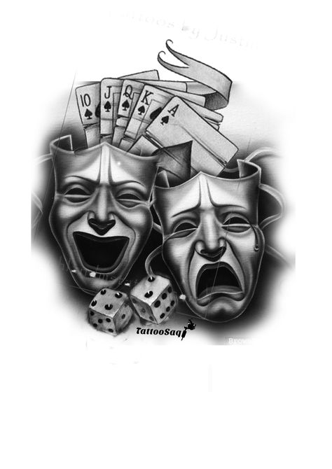 Theater Faces Tattoo, Smile Now Cry Later Design, Smile Now Cry Later Tats, Laugh Now Cry Later Mask, Royal Flush Tattoo, Laugh Now Cry Later Stencil, Tony Country, Joker Face Tattoo, 27 Tattoo