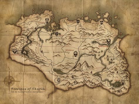 Skyrim - http://videogamedirectory.net/?s=skyrim Skyrim Map, Skyrim Game, Skyrim Art, Fantasy World Map, Elder Scrolls Skyrim, Bethesda Games, Elder Scrolls V Skyrim, World Map Poster, Map Wallpaper