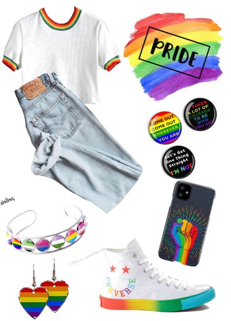 I’M GAY Outfit | ShopLook Rainbow Masc Outfits, Gay Girl Outfits, Pride Fits, Queer Outfits, Lgbtq Outfit, Pride Ideas, Lgbtq Fashion, Pride Stuff, Lgbtq Funny