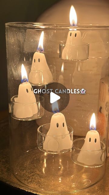 Kristin Miller | Creator | Dallas, TX on Instagram: "Comment “boo” to get this vase + ghost candles sent directly to your DMs! I love how they look at night😍Would be a great conversation piece at any halloween party too! Follow along for more halloween ideas and finds👻
•
•
#halloweenideas #halloweendecor #spookyseason #halloweenporch #diyhalloween #diyhomedecor #fallaesthetic #falldecor" Ghost Candles, Halloween Porch, Girl Day, Holiday Decorations, Dallas Tx, Halloween Ideas, Halloween Diy, Conversation Piece, At Night