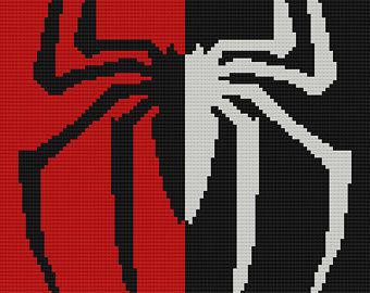 Spiderman Cross Stitch, Spiderman Pattern, Grille Pixel Art, Crochet Spiderman, Spiderman Blanket, C2c Graphgan, Star Wars Crochet, C2c Crochet Blanket, Crochet Graph