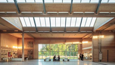 The road to Royal Leamington Spa: arrival | Vitsœ Voice | Vitsœ Community Centre Design, Courtyard Roof, Dieter Rams Design, Institutional Architecture, Royal Leamington Spa, Cafe Exterior, British Furniture, Timber Buildings, Community Centre