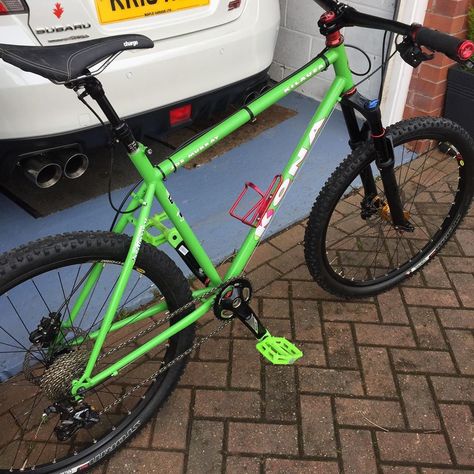 Sean Turrell on Instagram: “one of my latest bike creations...retro with a blend of modern.  #kona #retrokona #pintrest  #rockshox #rockshoxpike #rockshoxrevelation…” Mountain Bikes, Mountain Bike, Mountain Biking, Cycling, Bicycle, Bike, Quick Saves, Instagram