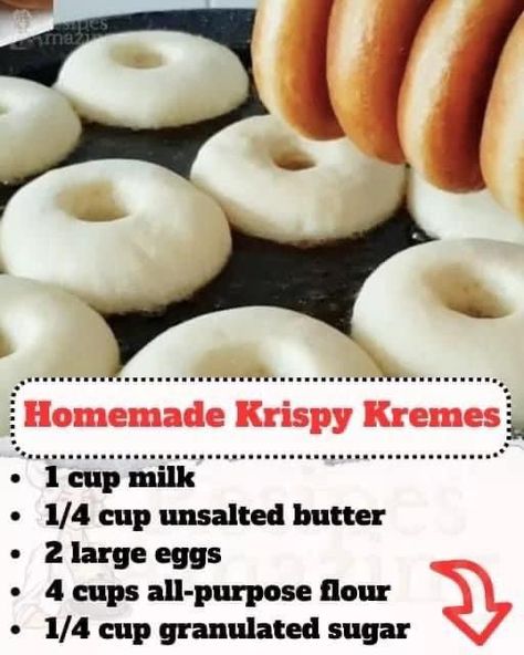 Doughnut Recipe Easy, Krispy Kreme Donuts, Homemade Donuts Recipe, Homemade Doughnuts, Krispy Kreme Doughnut, Glazed Doughnuts, Active Dry Yeast, Homemade Donuts, Doughnut Recipe