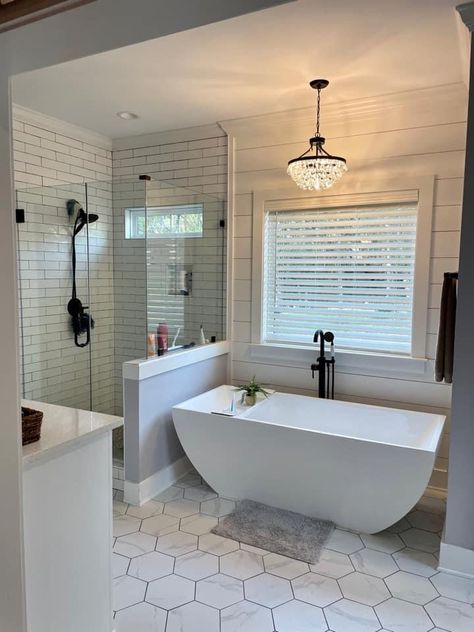 Bed Design Ideas, Full Bathroom Remodel, Bathroom Farmhouse Style, Bathroom Redesign, Master Bath Remodel, Luxury Bed, Bathroom Remodel Shower, Bathroom Remodel Designs, Dream Bathrooms