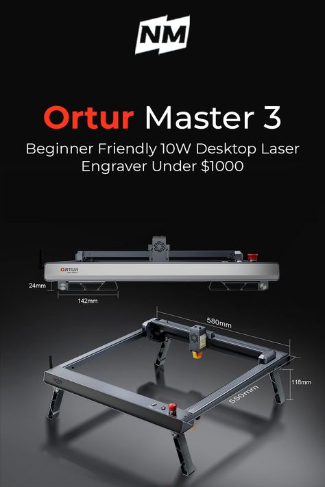 The Ortur Laser Master 3 is a desktop laser engraver that can be used to etch and cut a variety of materials. Cable Management, Laser Engraving, Range