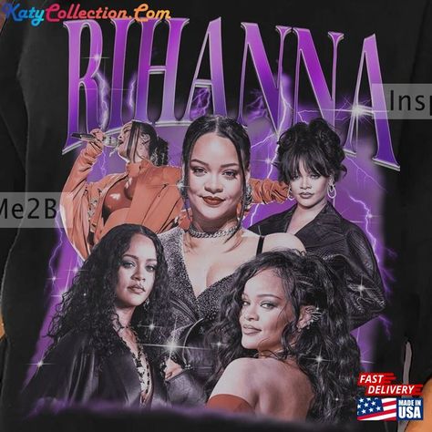 Rihanna Vintage, Rihanna Shirt, Celebrity Merch, Bootleg Tshirt, Rihanna Fan, Tee Outfits, Girlfriend Shirt, Bootleg Shirt, Thrift Inspo