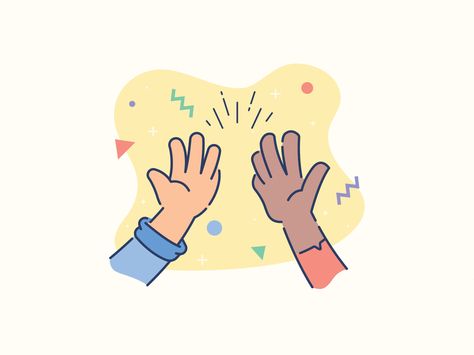 High Five's for 15Five by Vic 🍕 | Dribbble High Five Logo Design, High Five Drawing, High Five Illustration, Sketchbook Spreads, How To Draw People, Museum Experience, Hi Five, Give Me Five, Draw People