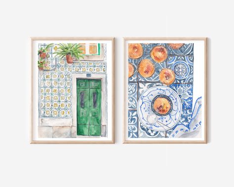 Lisbon Poster, Portugal Art, Travel Gallery Wall, Portuguese Tile, Art Architecture, Wall Gallery, Tile Art, Travel Prints, Shopping Hacks