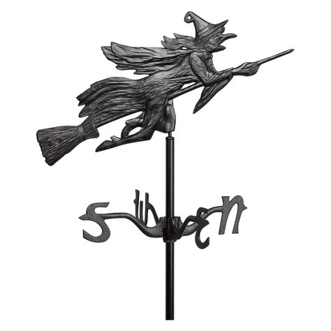 Witch Weathervane, Witch Garden, Weather Instruments, Flying Witch, Weather Vanes, Wicked Witch, Design Toscano, A Witch, Futurism