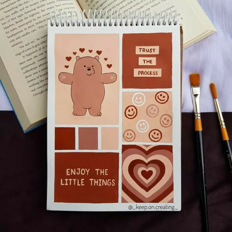 Brown Beige Aesthetic, Whimsical Art Journal, Easy Canvas Art, Abstract Art Painting Diy, Easy Doodle Art, Easy Doodles Drawings, Small Canvas Art, Cute Doodles Drawings, Book Art Diy