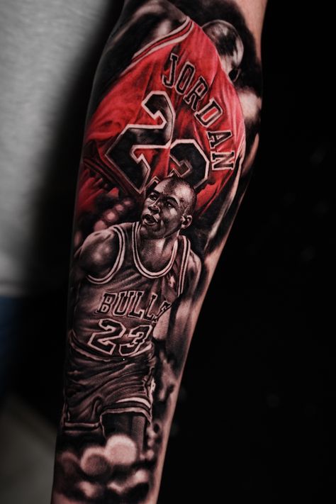 Air Jordan Tattoo Ideas, Michael Jordan Tattoo, Jordan Tattoo, Brian Dawkins, Leg Sleeve Tattoo, Leg Sleeve, Badass Tattoos, Photo To Cartoon, 90s Hip Hop