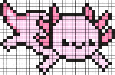 Axolotl Perler Bead Patterns, Pixel Axolotl, Axolotl Pixel Art, Axolotl Perler Beads, Axolotl Bead Pattern, Axolotl Pixel Art Grid, Axolotl Alpha Pattern, Axolotl Cross Stitch Pattern, Pokemon Cross Stitch Patterns