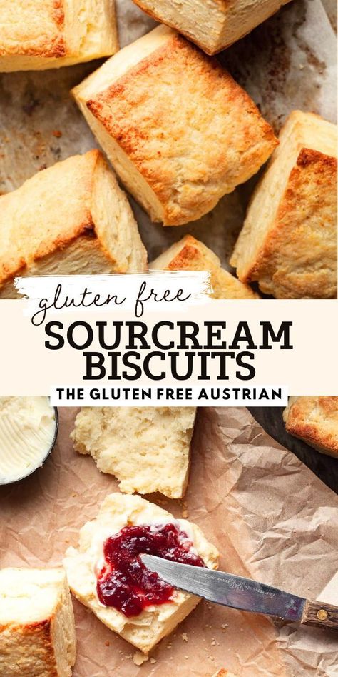 Unlock the secret to the fluffiest gluten-free biscuits: sour cream! Whether you prefer them sweet with butter and jam or savory with sausage gravy, these gluten free biscuits are a delight for any occasion. Homemade Gluten Free Biscuits, Gluten Free Sour Cream Biscuits, Fluffy Gluten Free Biscuits, Gluten Free Sourdough Biscuits, Gf Wraps, Gf Biscuits, Biscuits Gluten Free, Sour Cream Biscuits, Gluten Free Bread Recipes