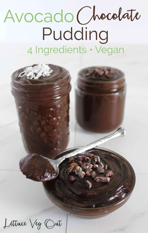 Plant Based Pudding, Healthy Vegan Dessert, Chocolate Avocado Pudding, Vegan Chocolate Pudding, Chocolate Pudding Recipe, Vegan Pudding, Avocado Dessert, Avocado Chocolate Pudding, Avocado Pudding