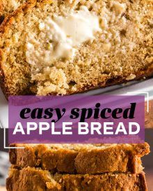 Apple Bread Easy, Quick Bread No Yeast, Bread Easy Quick, Spiced Apple Bread, Bread No Yeast, Easy Quick Bread, The Chunky Chef, Chunky Chef, Apple Cinnamon Bread