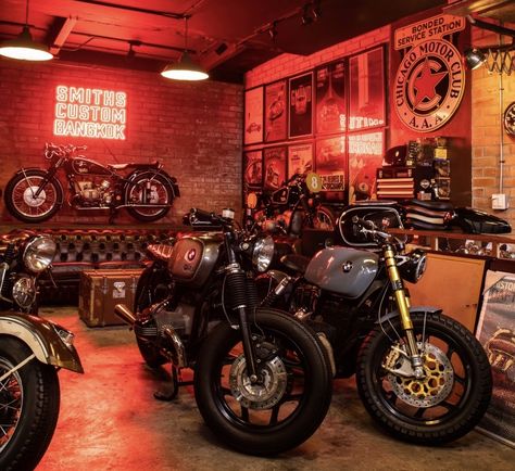 Motorcycle Clubhouse, Motorbike Workshop, Motorbike Garage, Motorbike Shed, Biker Shop, Motorcycle Riding Gear, Motorcycle Store, Garage Loft, Garage Bike