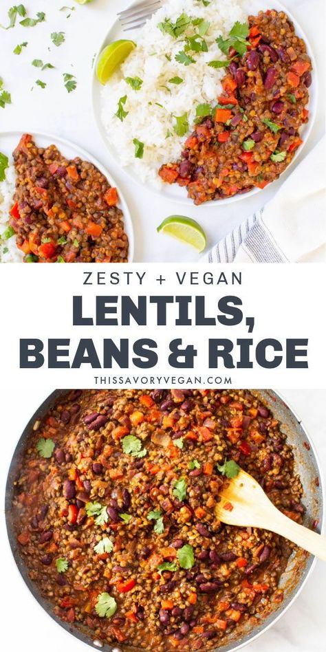 v e g e t a r i a n Vegan Plate, Bean Rice, Lentils Beans, Beans And Rice, Savory Vegan, Lentil Recipes, Savory Sauce, Recipes Crockpot, Plant Based Eating