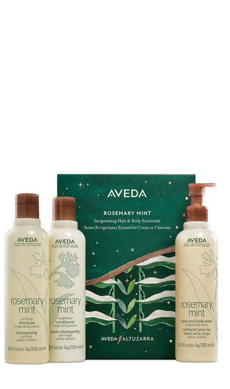 rosemary mint invigorating hair & body essentials gift set | Aveda Marker Icon, Body Essentials, Pen Icon, Shampoo And Conditioner Set, Hair Care Gifts, Stronger Hair, Hair Care Products Professional, Hello Sign, Rosemary Mint