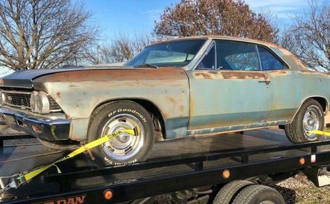 This 1966 Chevelle SS 396 Is a rolling project that comes with a bunch of new sheet metal to pull off a restoration. He says that stuff is worth $3k, #Chevelle, #Chevrolet, #Malibu 1966 Chevelle Ss, Junkyard Cars, 67 Chevelle, 1966 Chevelle, Mid Size Car, Buick Cars, Best Barns, Chevelle Ss, S Car