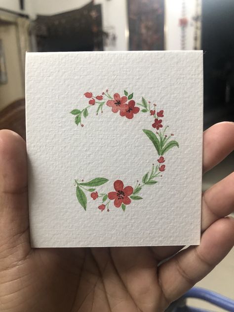 Floral Greeting Cards Watercolor, Tiny Cards Diy, Feel Better Watercolor Card, Mini Watercolor Flowers, Tiny Watercolor Paintings Simple, Tiny Flower Painting, Watercolour Cards Simple, Card Painting Ideas, Watercolor Flower Cards