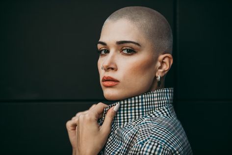 How To Grow Out A Buzz Cut Without Stressing The Awkward In-Between Phases How To Style Buzzed Hair Growing Out, Buzzcut Grow Out, Styling Outgrown Buzzcut, Stages Of Growing Out A Buzzcut, Buzzcut Women Grow Out, Hair Wont Grow, Subcutaneous Tissue, Shaving Your Head, Increase Hair Growth