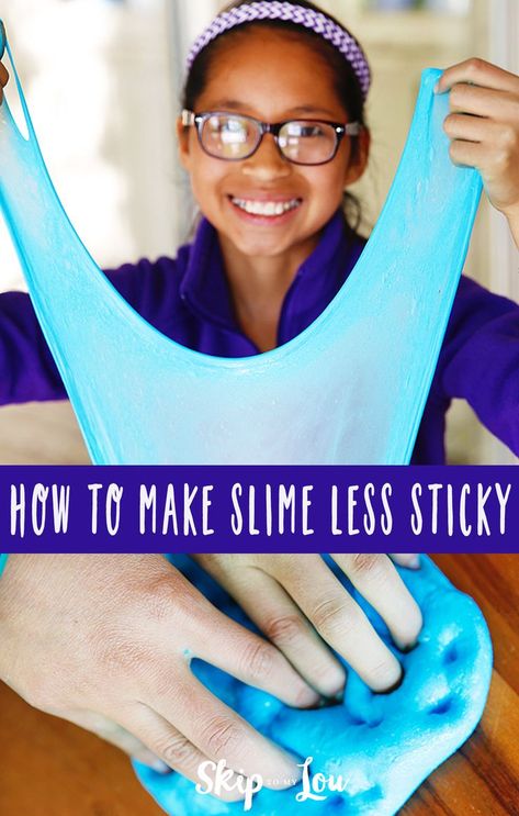 how to make slime less sticky How To Fix Slime, Fun Diy Kids Crafts, Cool Slime, Kids Play Dough, Cool Slime Recipes, Sticky Slime, Making Fluffy Slime, Slime Recipes, Skip To My Lou