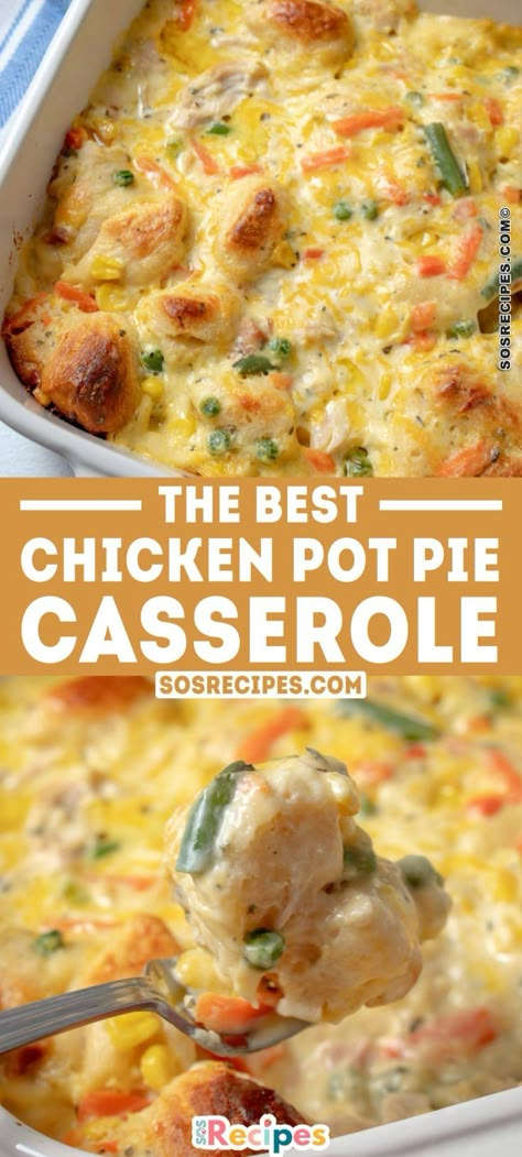 Chicken Pot Pie Casserole Creamy Chicken Pot Pie With Biscuits, 9x13 Pot Pie, Chicken Pot Pie Casserole Egg Noodles, Chicken Pot Pie Casserole Biscuits, Magic Chicken Pot Pie, Quick Chicken Pot Pie Casserole, Chicken Pot Pie Casserole With Rice, Leftover Pot Pie Filling, Pot Pie Bake With Biscuits