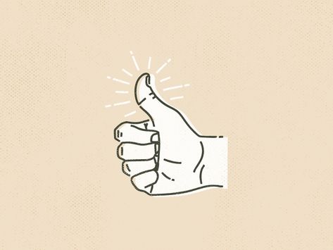 Thumbs Up by Nick Brito Thumbs Up Reference, Thumbs Up Drawing, Thumbs Up Icon, Simple Line Drawings, Reference Drawing, Hand Reference, Hand Logo, Retro Logos, Up Tattoos