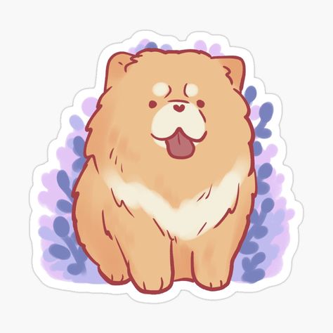 Get my art printed on awesome products. Support me at Redbubble #RBandME: https://www.redbubble.com/i/sticker/chow-chow-with-plants-by-Artofmayara/161086936.EJUG5?asc=u Chow Chow Drawing Cute, Chow Chow Illustration, Chow Chow Drawing, Dog Illustration Simple, Cute Chow Chow, Perros Chow Chow, Puppy Stickers, Chow Puppy, Chow Chow Dog