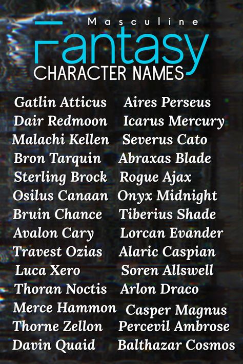 Mythical Names Male, Academy Names Ideas, Fantasy Last Names With Meaning, Fantasy Surnames, Character Name Ideas, Fantasy Male Names, Oc Names, Male Names, Fantasy Character Names