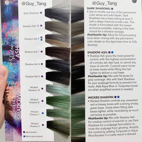 Shades Eq Dark Grey Toner Formulas, Ash Toner Formula, Redken Smokey Ash Formula, Guy Tang Hair Color Formulas, Steel Amethyst Hair Color, Ash Brown Ombre, Guy Tang Mydentity, Guy Tang Hair, Ash Brown Hair Color