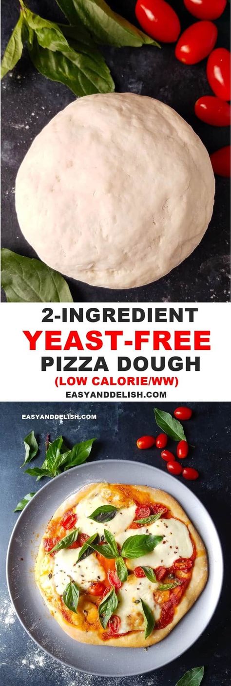 Cauliflower Pizza Dough, Yeast Pizza Dough, Low Calorie Pizza, Calories Pizza, No Yeast Pizza Dough, Recipes Pizza, Pizza Dough Recipe Easy, Pizza Roll, Low Carb Low Fat Recipes