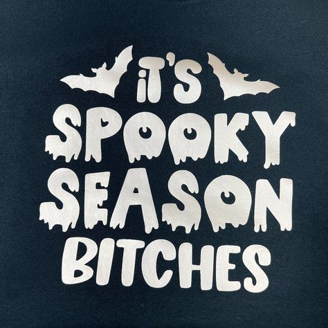 It's Spooky Season Bitches T Shirt Vinyl Design Nwot Cute Halloween T Shirts, Spooky Halloween Pfp, Chevy Stickers, Spooky Shirts, Spooky Tshirt, School Emergency Kit, Halloween Duos, Halloween Shirt Design, Country Vibes