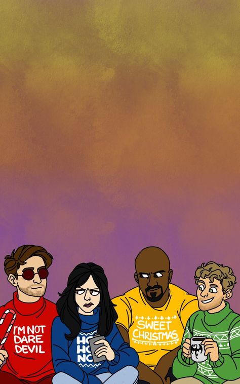 Luke Cage Wallpaper, Danny Rand, Matt Murdock, Luke Cage, Iron Fist, Moon Knight, Christmas Wallpaper, Christmas Art, Marvel